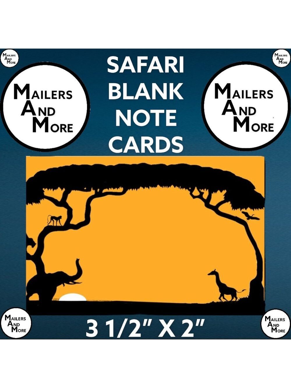 50 Safari Note Cards, Thank You Cards